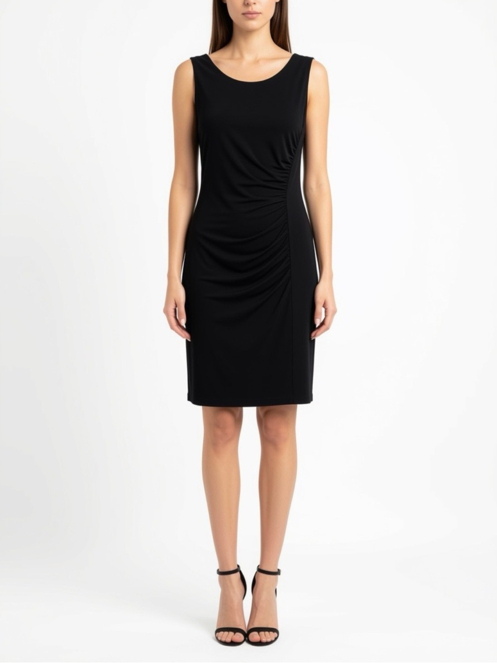 Donna Ricco New York Ruched Dress in Black Size 12 Like New
